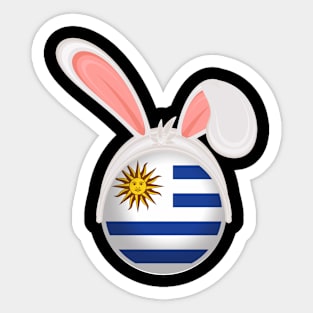 happy easter Uruguay bunny ears flag cute designs Sticker